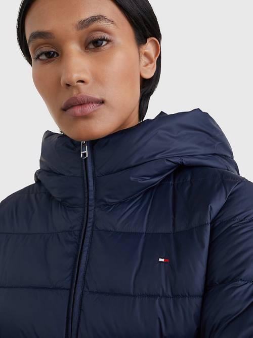 Tommy Hilfiger TH Protect Hooded Padded Ženske Jakne Modra | TH781SLB