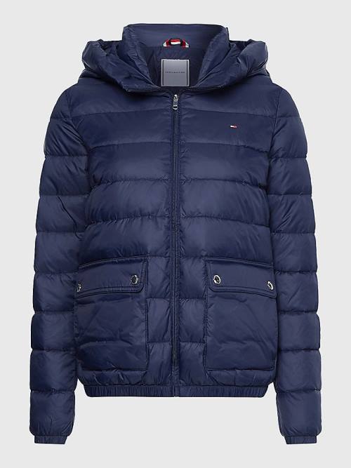 Tommy Hilfiger TH Protect Hooded Padded Ženske Jakne Modra | TH781SLB