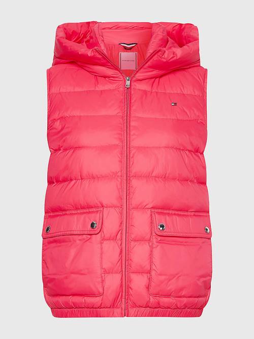 Tommy Hilfiger TH Protect Hooded Padded Vest Ženske Plašč Roza | TH894AHK