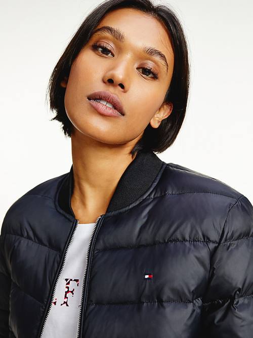 Tommy Hilfiger TH Protect Lightweight Filled Bomber Ženske Jakne Črna | TH710BKE