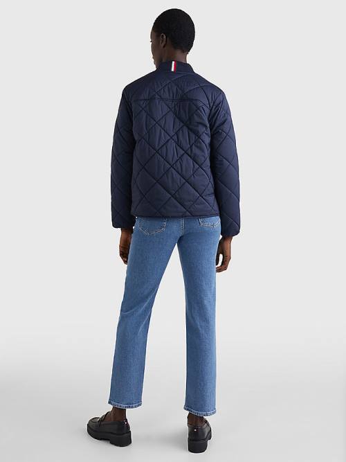 Tommy Hilfiger TH Protect Quilted Bomber Ženske Jakne Modra | TH368CKN