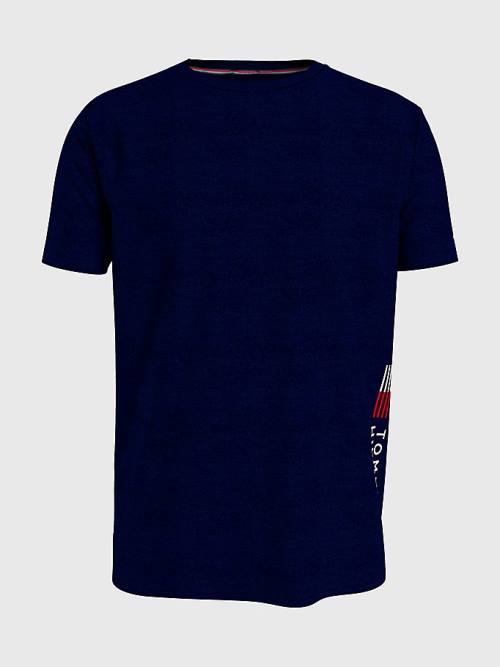 Tommy Hilfiger TH Stretch Logo Print Moški Pižama Modra | TH062NRY