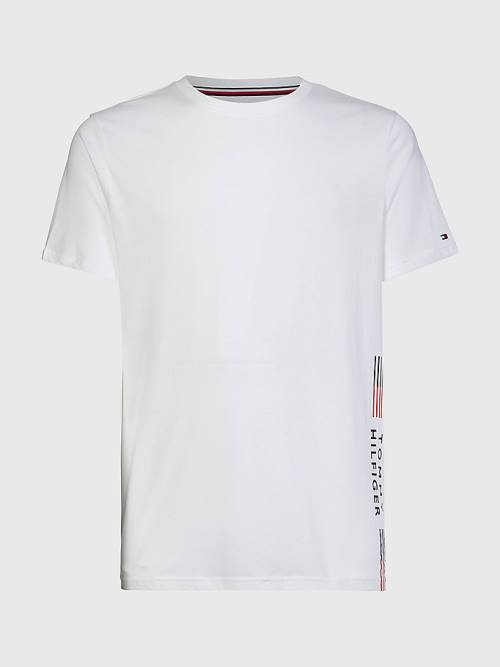 Tommy Hilfiger TH Stretch Logo Print Moški Pižama Bela | TH328IKD