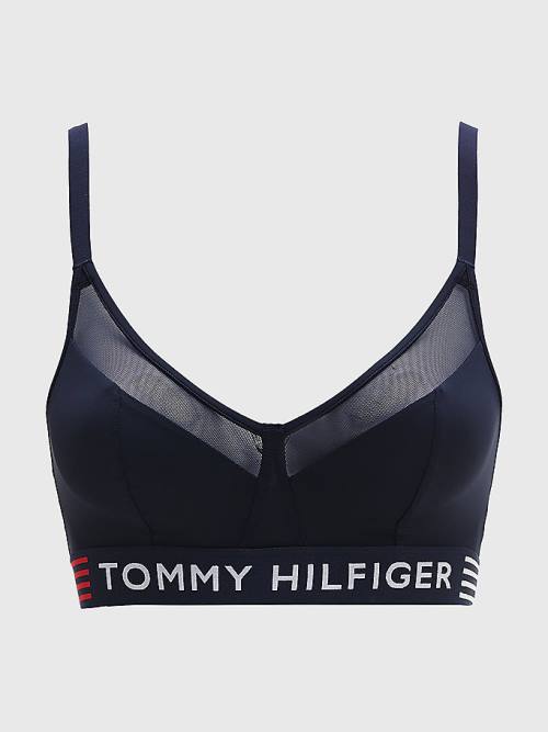 Tommy Hilfiger TH Stretch Triangle Bra Ženske Spodnje Perilo Modra | TH957RAY