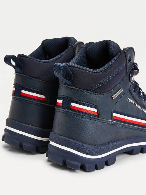 Tommy Hilfiger TH Tech Lace-Up Ankle Booties Fantje Škornji Modra | TH831TQU