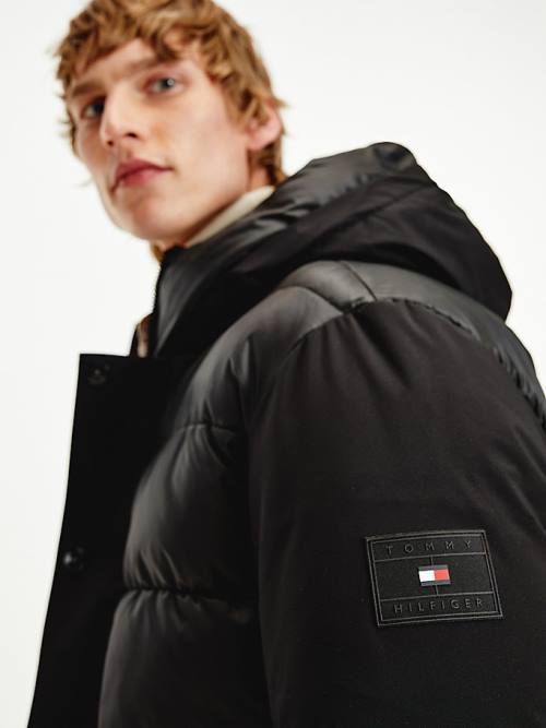 Tommy Hilfiger TH Warm Tech Filled Puffer Moški Jakne Črna | TH781YWX