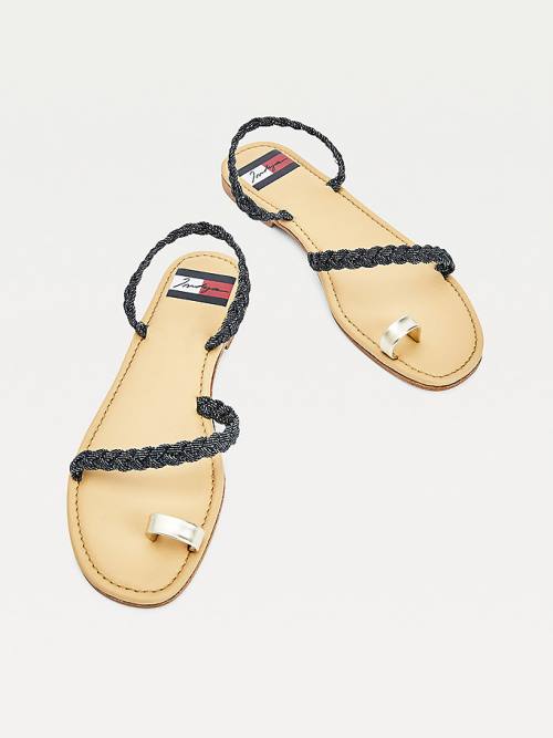 Tommy Hilfiger TOMMYXINDYA Denim Braid Moški Sandali Modra | TH693CXO