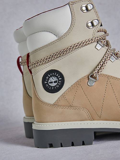 Tommy Hilfiger TOMMYXTIMBERLAND Waterproof Cleated Hiking Ženske Škornji Bež | TH471JFR