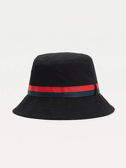 Tommy Hilfiger Tape Bucket Moški Kapa Črna | TH789NCM