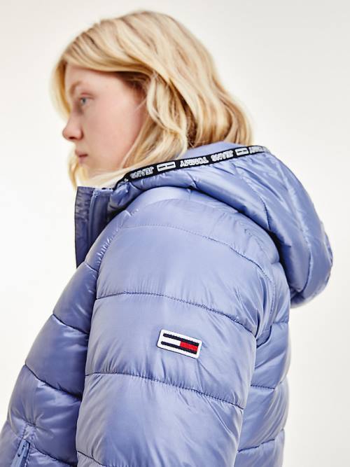 Tommy Hilfiger Tape Detail Quilted Hooded Ženske Jakne Vijolična | TH802SJA