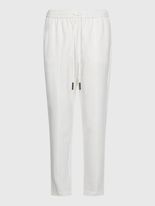 Tommy Hilfiger Tapered Joggers Ženske Hlače Bela | TH492LHW