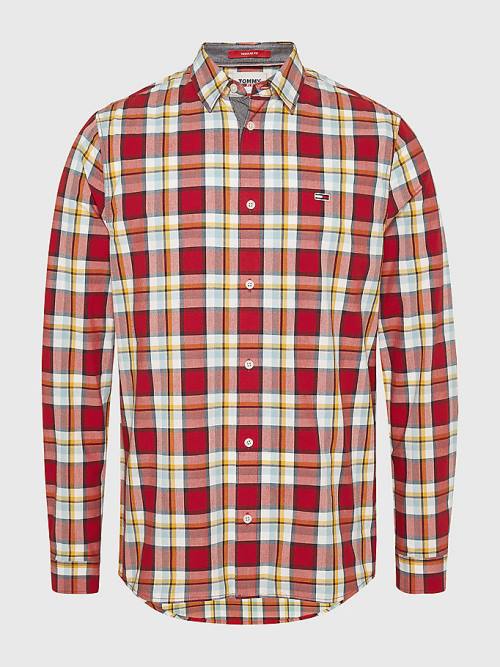 Tommy Hilfiger Tartan Check Moški Srajce Rdeča | TH904VRK