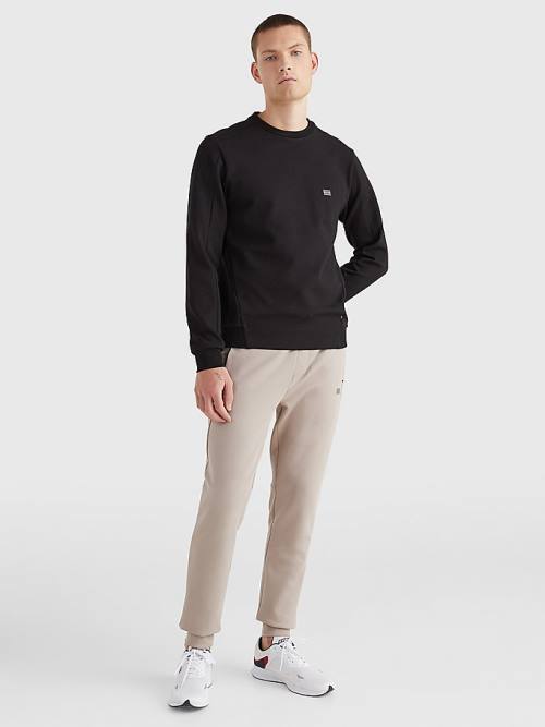 Tommy Hilfiger Tech Essentials Crew Neck Moški Pulover Črna | TH794OAK