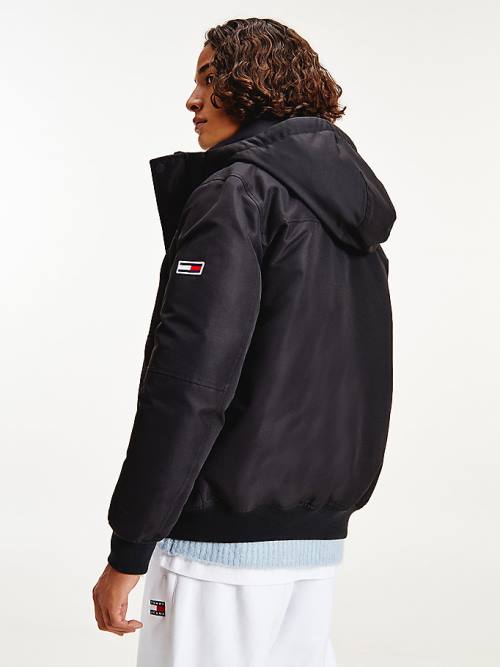 Tommy Hilfiger Tech Hooded Bomber Moški Jakne Črna | TH348VYN