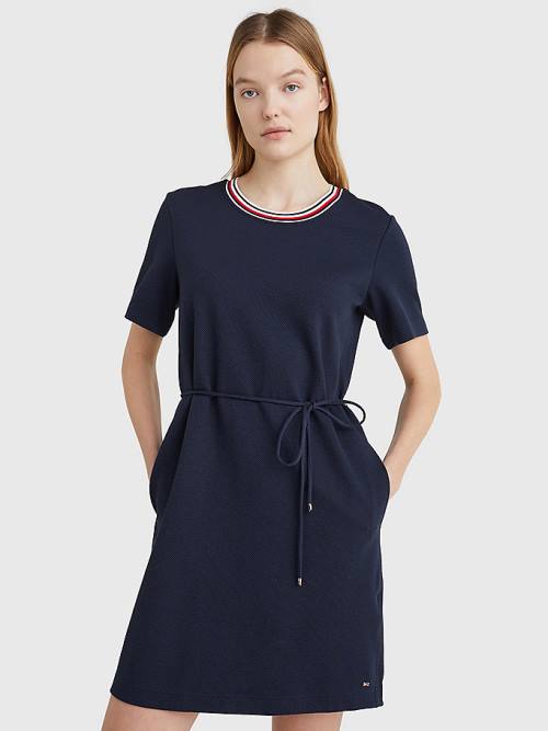 Tommy Hilfiger Textured Relaxed Fit Ženske Obleke Modra | TH517KCE