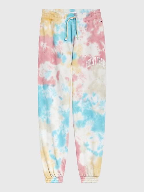 Tommy Hilfiger Tie-Dye Relaxed Fit Joggers Ženske Hlače Bela | TH190CIJ