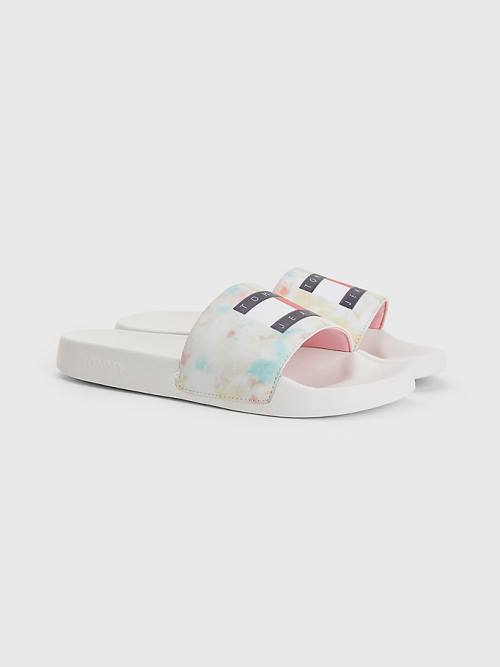 Tommy Hilfiger Tie-Dye Slides Ženske Sandali Bela | TH318CZV