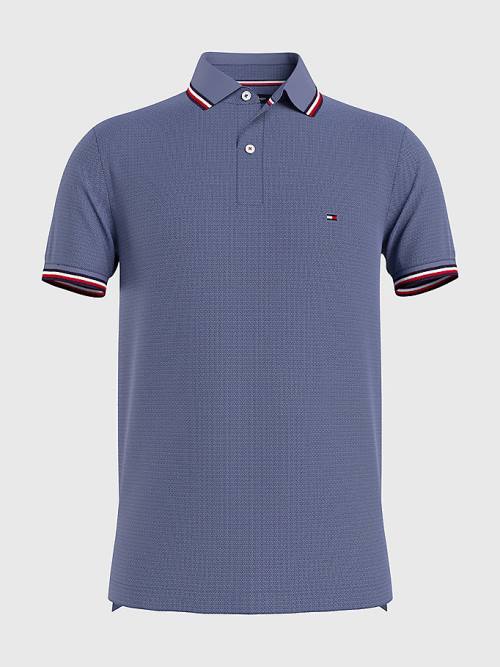 Tommy Hilfiger Tipped Slim Fit Moški Polo Majica Modra | TH104NTJ