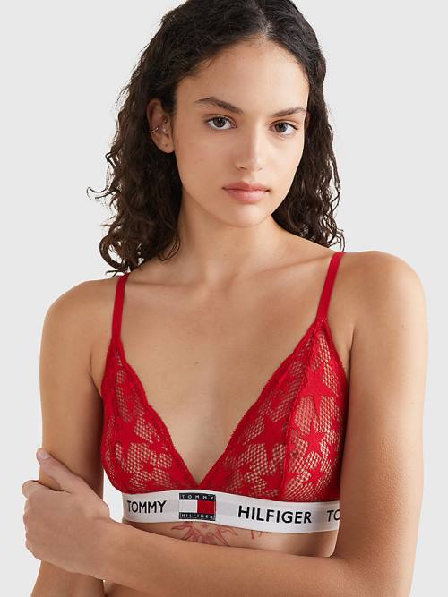 Tommy Hilfiger Tommy 85 Star Lace Triangle Bra Ženske Spodnje Perilo Rdeča | TH682PRI