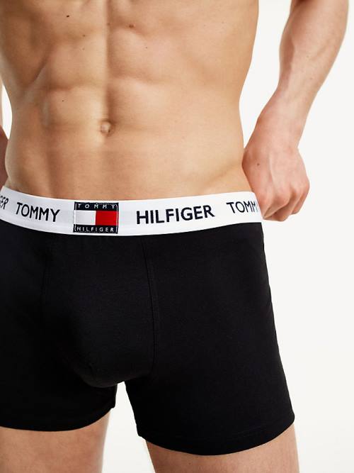 Tommy Hilfiger Tommy 85 Stretch Cotton Logo Trunks Moški Spodnje Perilo Črna | TH431KEW