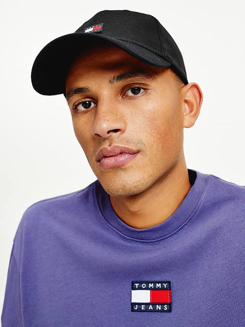 Tommy Hilfiger Tommy Badge Casual Utility Cap Moški Kapa Črna | TH745AMI