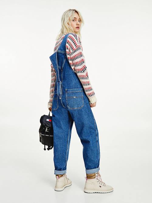 Tommy Hilfiger Tommy Badge Denim Dungarees Ženske Kavbojke Denim | TH290DCS