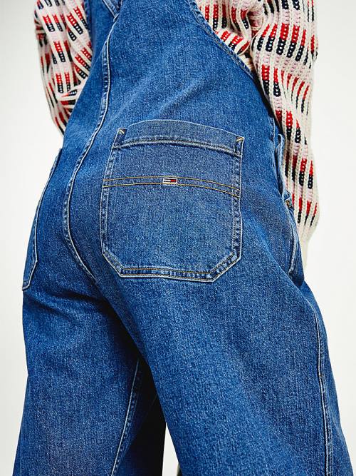 Tommy Hilfiger Tommy Badge Denim Dungarees Ženske Kavbojke Denim | TH290DCS