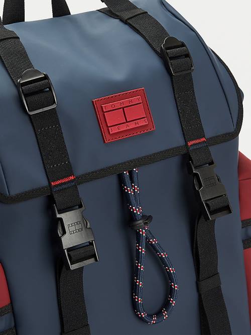 Tommy Hilfiger Tommy Badge Double Clip Backpack Moški Torbice Modra | TH537ACD