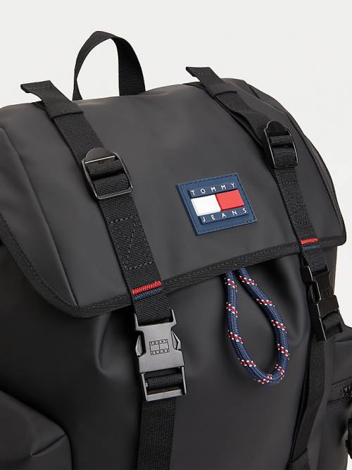 Tommy Hilfiger Tommy Badge Double Clip Backpack Moški Torbice Črna | TH690DRH