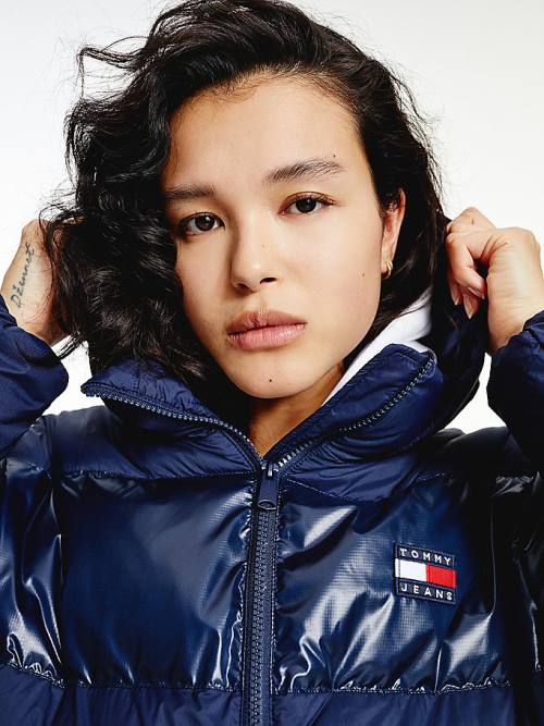 Tommy Hilfiger Tommy Badge Down Puffer Ženske Jakne Modra | TH892YTI