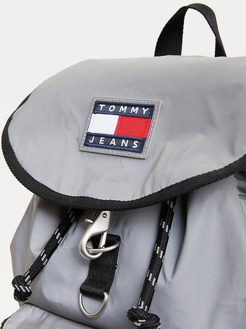 Tommy Hilfiger Tommy Badge Reflective Backpack Moški Torbice Siva | TH132GUC