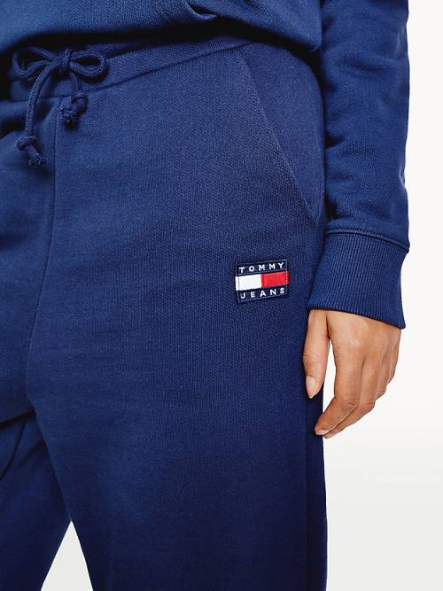 Tommy Hilfiger Tommy Badge Relaxed Joggers Ženske Hlače Modra | TH451GMT