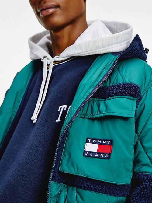 Tommy Hilfiger Tommy Badge Sherpa Moški Jakne Zelena | TH397LWS