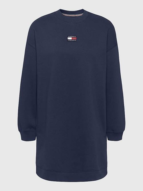 Tommy Hilfiger Tommy Badge Sweater Ženske Obleke Modra | TH581YAE