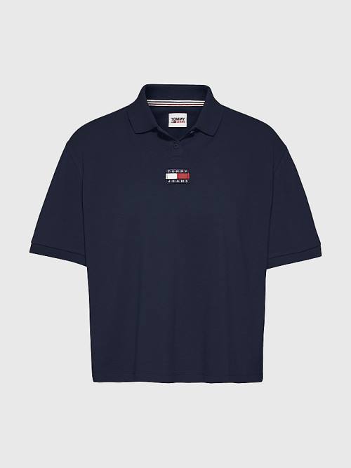 Tommy Hilfiger Tommy Badge Ženske Polo Majica Modra | TH950GSE