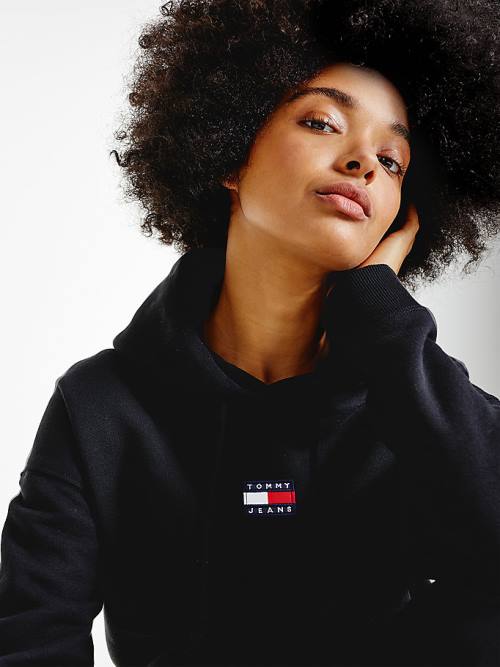 Tommy Hilfiger Tommy Badge Ženske Pulover s kapuco Črna | TH192IQE