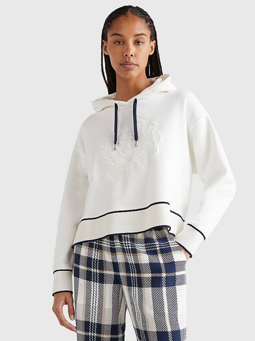 Tommy Hilfiger Tommy Icons Relaxed Fit Ženske Pulover s kapuco Bela | TH524QBR