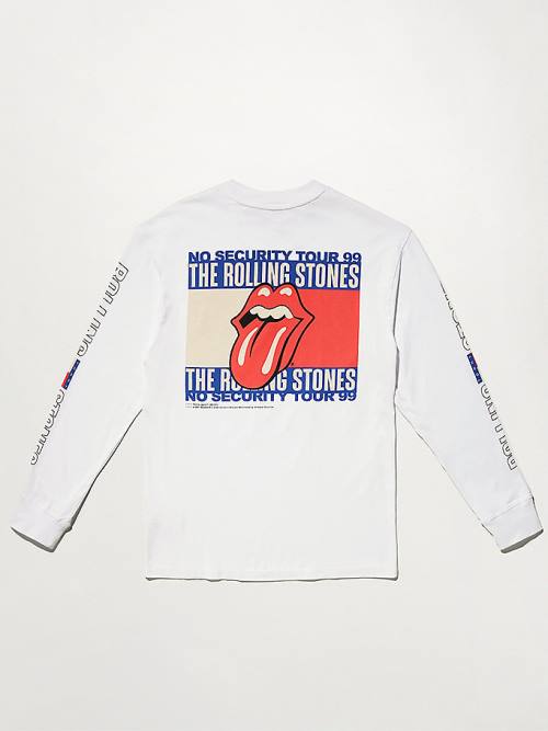 Tommy Hilfiger Tommy Revisited Long Sleeve Rolling Stones Moški Majice Bela | TH048MIX