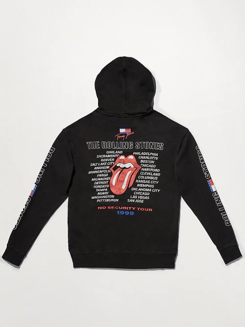 Tommy Hilfiger Tommy Revisited Rolling Stones Moški Pulover s kapuco Črna | TH053NRH