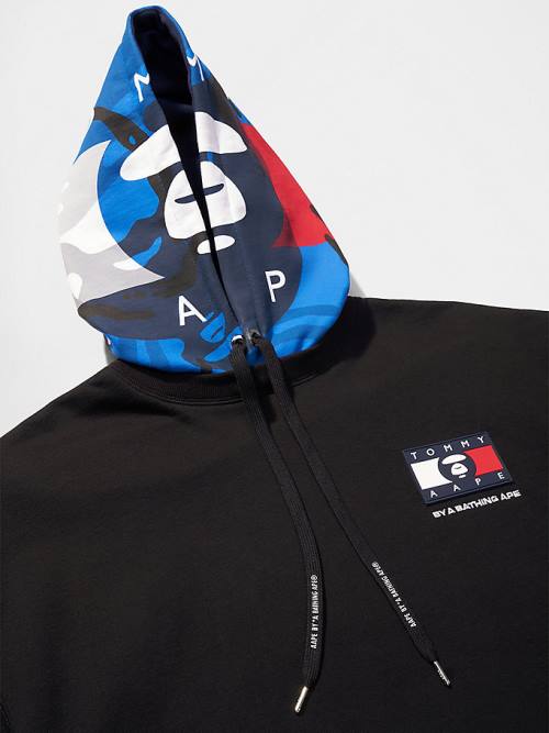 Tommy Hilfiger Tommy X AAPE Full Face Moški Pulover s kapuco Črna | TH091SZK