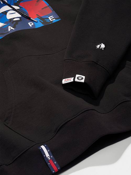 Tommy Hilfiger Tommy X AAPE Moški Pulover s kapuco Črna | TH975FMQ