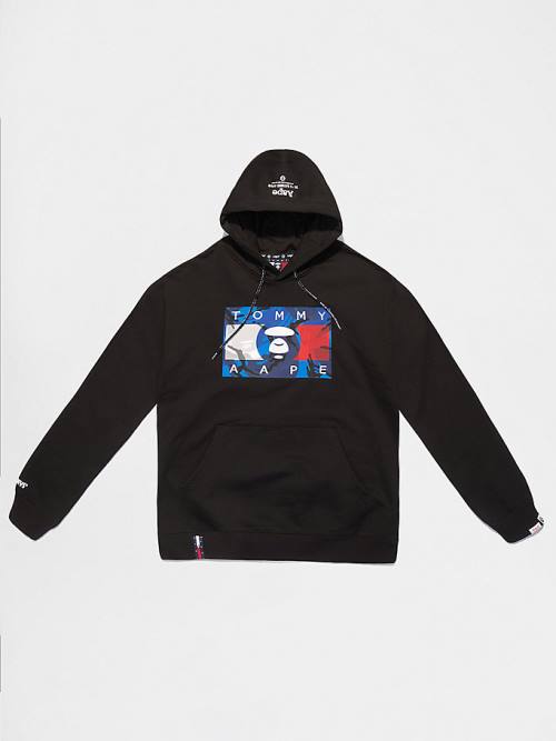 Tommy Hilfiger Tommy X AAPE Moški Pulover s kapuco Črna | TH975FMQ