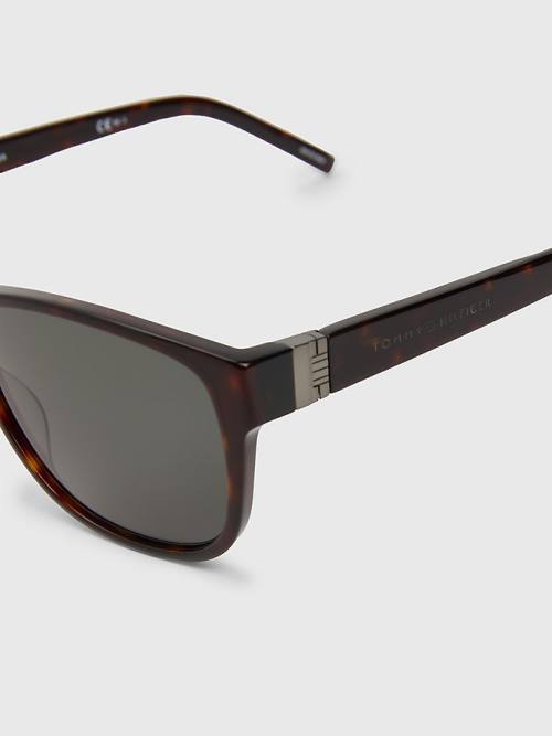 Tommy Hilfiger Tortoiseshell Rectangular Frame Moški Sončna Očala Rjav | TH372LVC