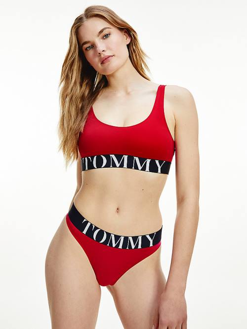 Tommy Hilfiger Ultra Soft Logo Underband Bralette Ženske Spodnje Perilo Rdeča | TH041SAM