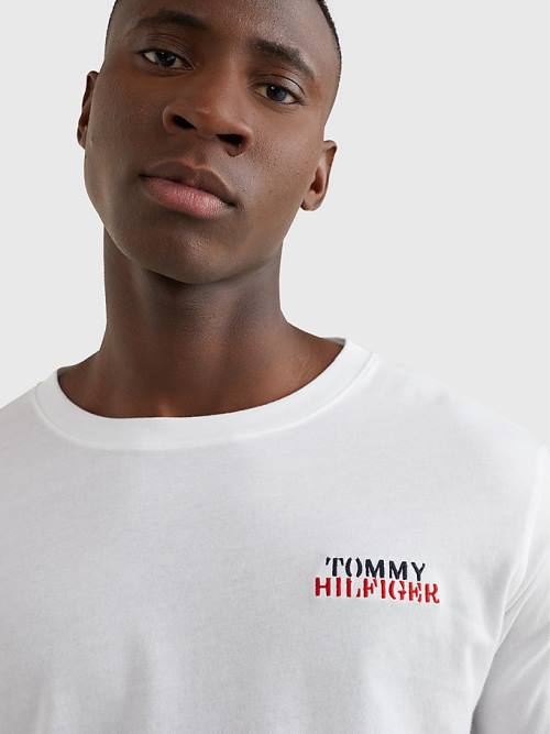 Tommy Hilfiger Ultra Soft Long Sleeve Set Moški Pižama Bela | TH985BVW