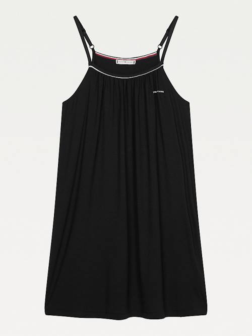 Tommy Hilfiger Ultra Soft Strappy Nightdress Ženske Pižama Črna | TH174JBR