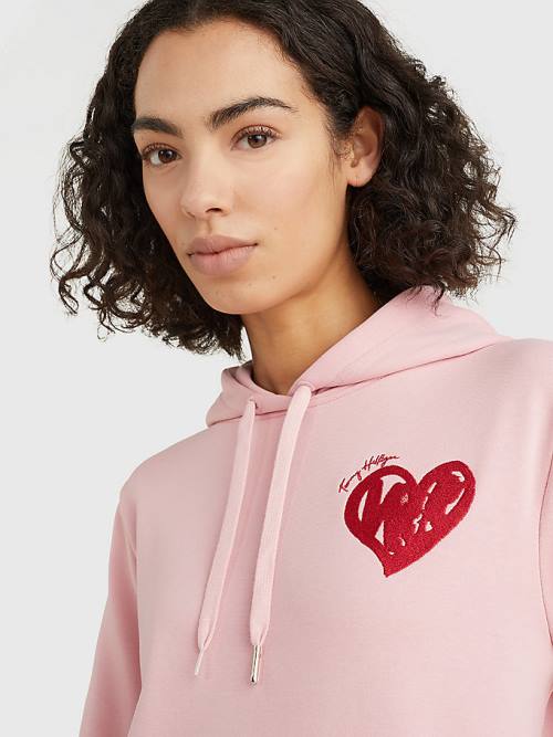 Tommy Hilfiger Valentines Heart Print Ženske Obleke Roza | TH453YUP