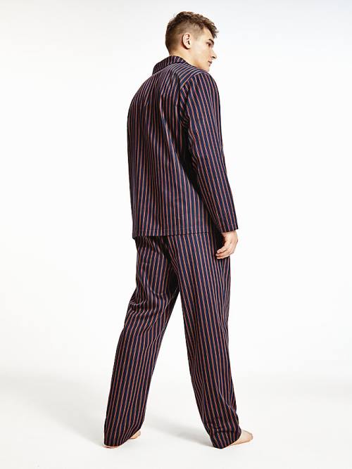 Tommy Hilfiger Vertical Stripe Trousers Moški Pižama Modra | TH205UTL