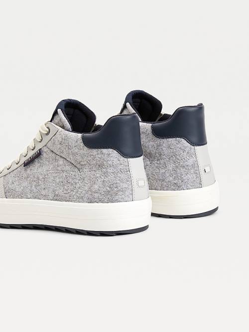 Tommy Hilfiger Vulcanised Felt High-Top Moški Superge Siva | TH645XYD