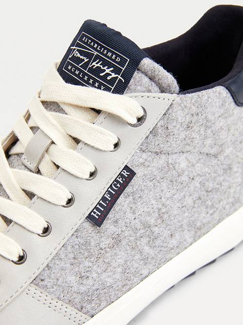 Tommy Hilfiger Vulcanised Felt High-Top Moški Superge Siva | TH645XYD